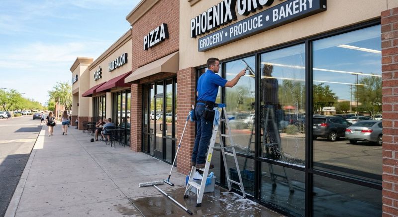 Strip Mall Window Cleaning in Vancouver, WA